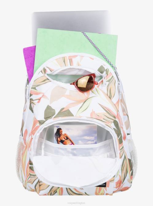 X4FH1152 bright white subtly salty mult Shadow Swell Printed Medium Backpack Women Roxy | Backpacks