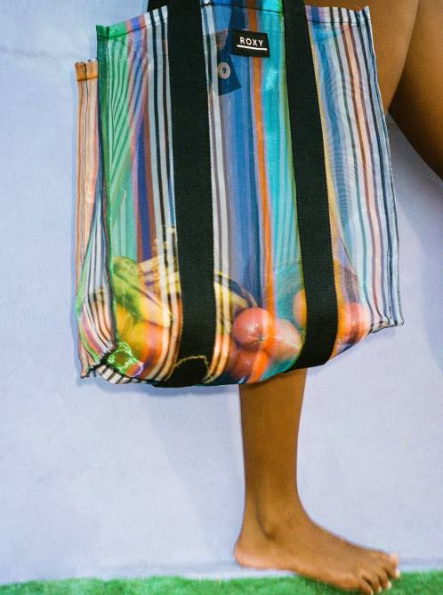 X4FH1147 anthracite good vibration Iced Aqua Medium Tote Bag Women Roxy | Handbags