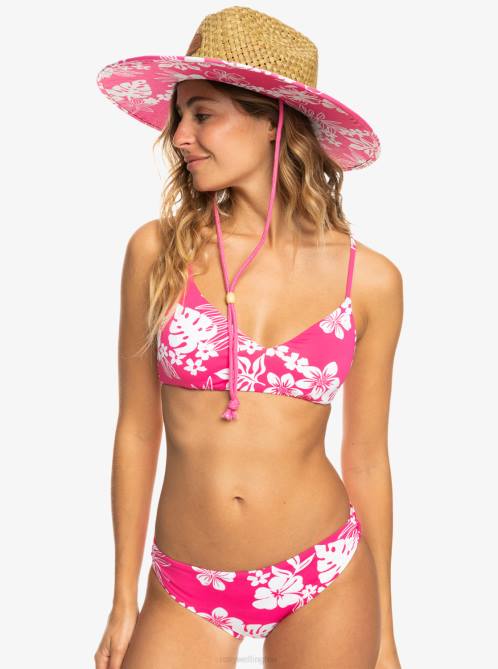X4FH1117 shocking pink hello aloha Pina To My Colada Sun Hat Women Roxy | Hats