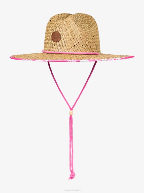 X4FH1117 shocking pink hello aloha Pina To My Colada Sun Hat Women Roxy | Hats