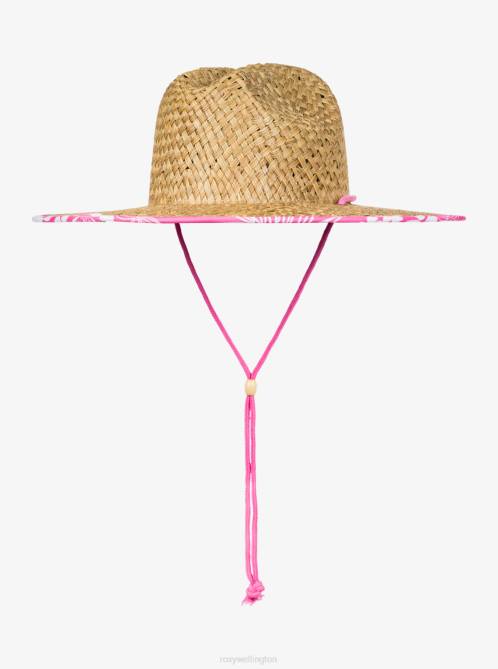 X4FH1117 shocking pink hello aloha Pina To My Colada Sun Hat Women Roxy | Hats