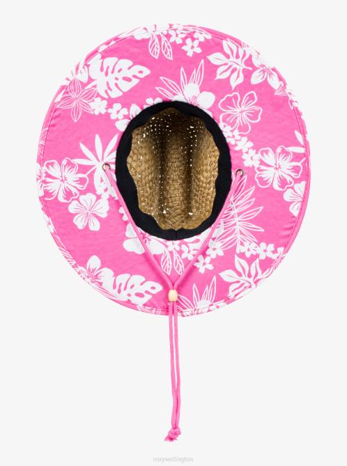 X4FH1117 shocking pink hello aloha Pina To My Colada Sun Hat Women Roxy | Hats