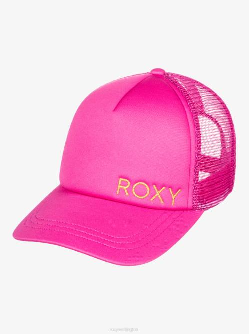 X4FH1125 shocking pink Finishline Trucker Hat Women Roxy | Hats