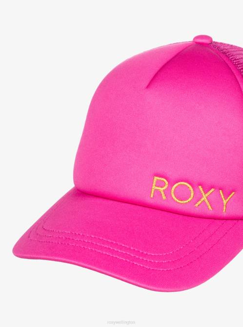 X4FH1125 shocking pink Finishline Trucker Hat Women Roxy | Hats