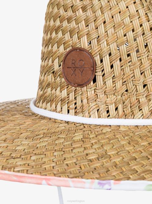 X4FH1181 snow white pualani combo Pina To My Colada Printed Sun Hat Women Roxy | Hats