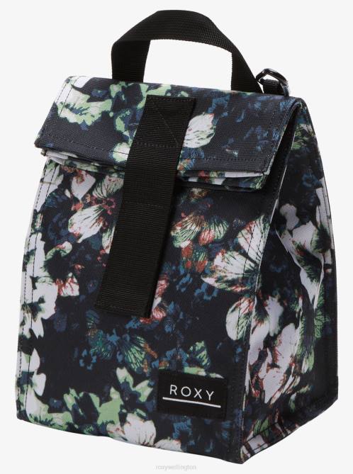 X4FH1179 anthracite black flowers la Lunch Hour Insulated Lunch Bag Women Roxy | Others