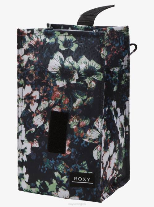 X4FH1179 anthracite black flowers la Lunch Hour Insulated Lunch Bag Women Roxy | Others