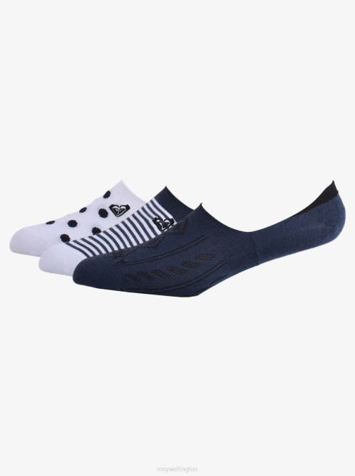 X4FH1169 mood indigo 3 Pack No-Show Liner Socks Women Roxy | Socks