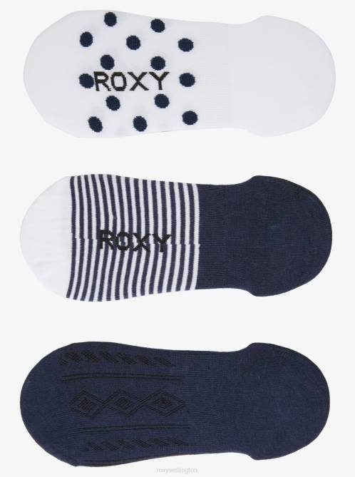 X4FH1169 mood indigo 3 Pack No-Show Liner Socks Women Roxy | Socks
