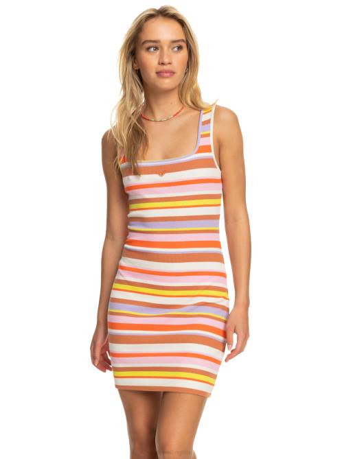 X4FH10 vermillon sun struck stripe Surf.Kind.Kate. Rib Knit Dress Women Roxy | Dresses