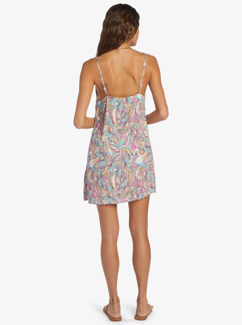 X4FH214 swirly daze Daytrip Mini V-Neck Slip Dress Women Roxy | Dresses