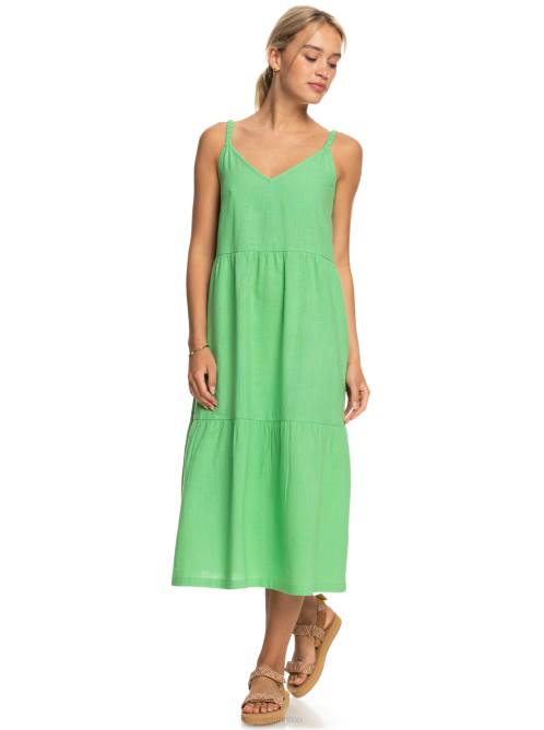 X4FH304 absinthe green Waiting Line Midi Dress Women Roxy | Dresses