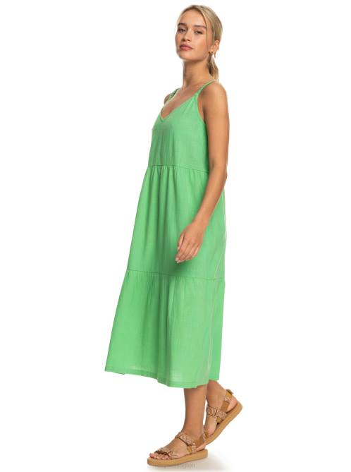 X4FH304 absinthe green Waiting Line Midi Dress Women Roxy | Dresses