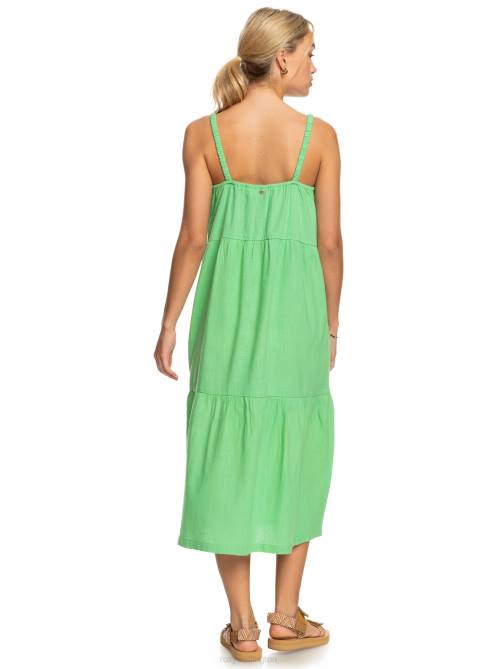 X4FH304 absinthe green Waiting Line Midi Dress Women Roxy | Dresses