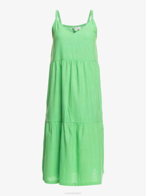 X4FH304 absinthe green Waiting Line Midi Dress Women Roxy | Dresses