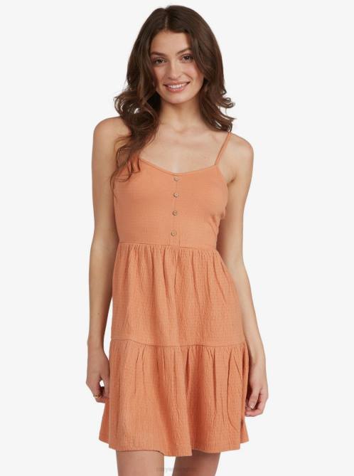 X4FH314 toasted nut Beach Hangs Strappy Dress Women Roxy | Dresses