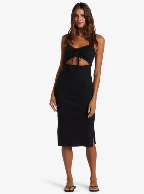 X4FH36 anthracite Wavey Rib Knit Dress Women Roxy | Dresses