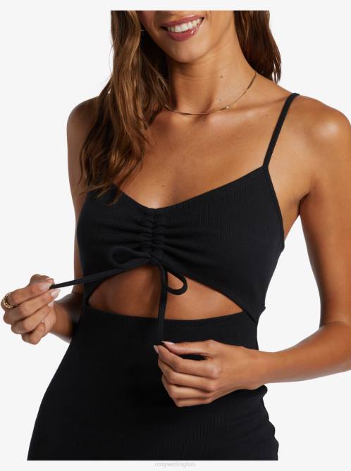 X4FH36 anthracite Wavey Rib Knit Dress Women Roxy | Dresses