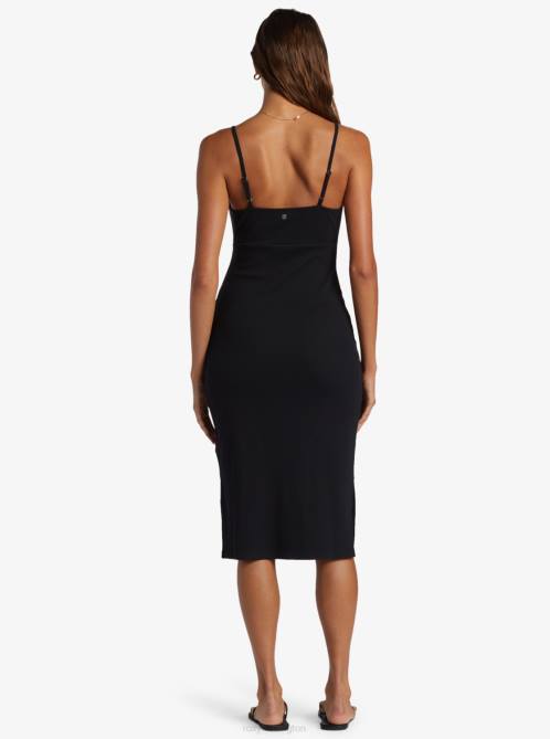 X4FH36 anthracite Wavey Rib Knit Dress Women Roxy | Dresses