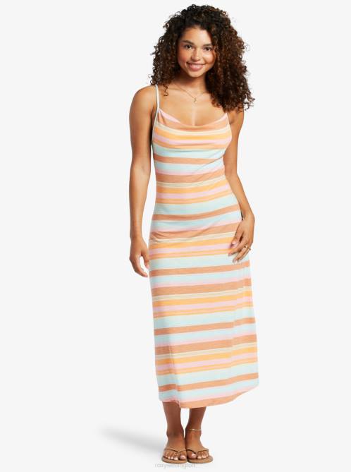 X4FH37 sunset spectrum stripe Last Dance Midi Dress Women Roxy | Dresses