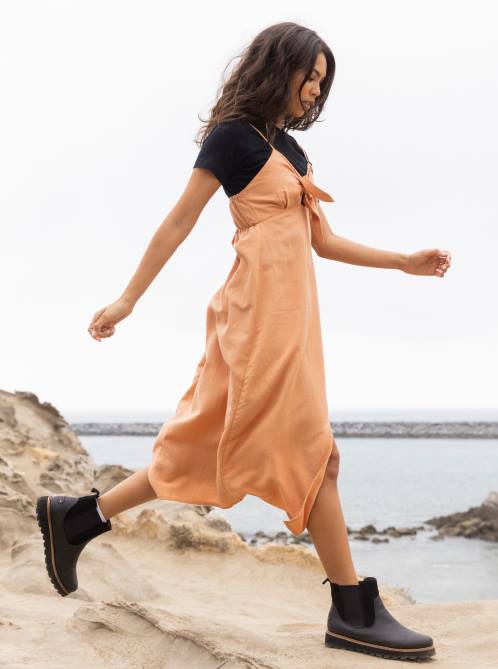 X4FH381 toasted nut Bittersweet Step Midi Dress Women Roxy | Dresses