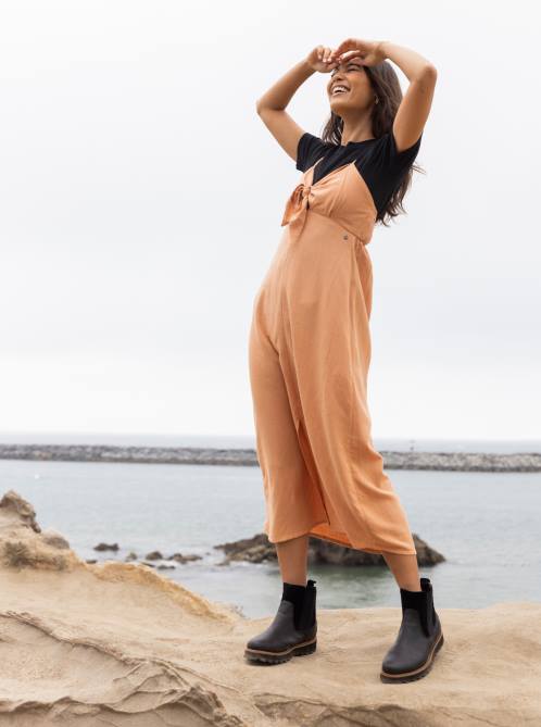 X4FH381 toasted nut Bittersweet Step Midi Dress Women Roxy | Dresses