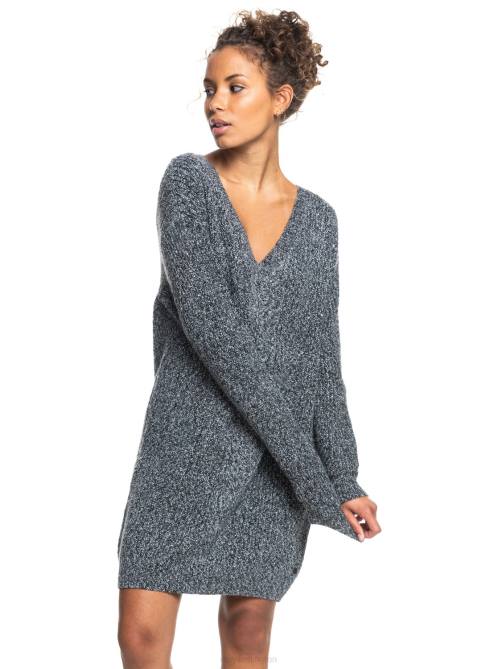 X4FH493 anthracite Turn A Corner Knit Dress Women Roxy | Dresses