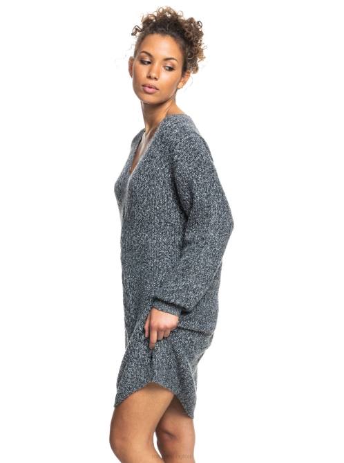 X4FH493 anthracite Turn A Corner Knit Dress Women Roxy | Dresses
