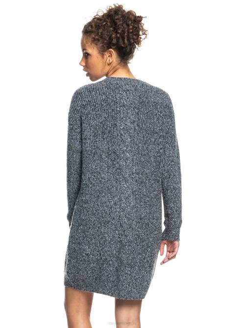 X4FH493 anthracite Turn A Corner Knit Dress Women Roxy | Dresses