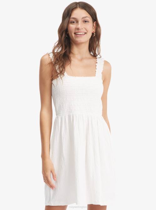 X4FH511 snow white Hanging 10 Off The Shoulder Mini Dress Women Roxy | Dresses