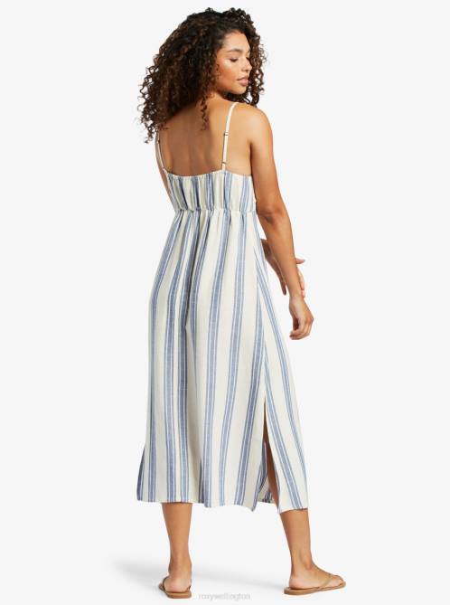 X4FH51 bayside stripe Sweetest Step Midi Dress Women Roxy | Dresses