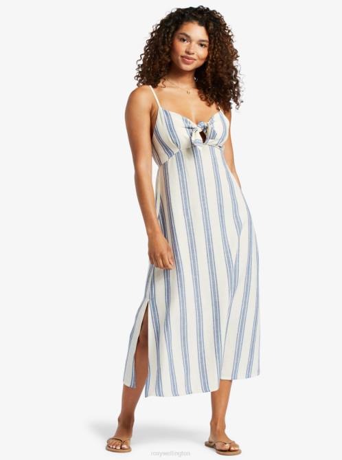 X4FH51 bayside stripe Sweetest Step Midi Dress Women Roxy | Dresses