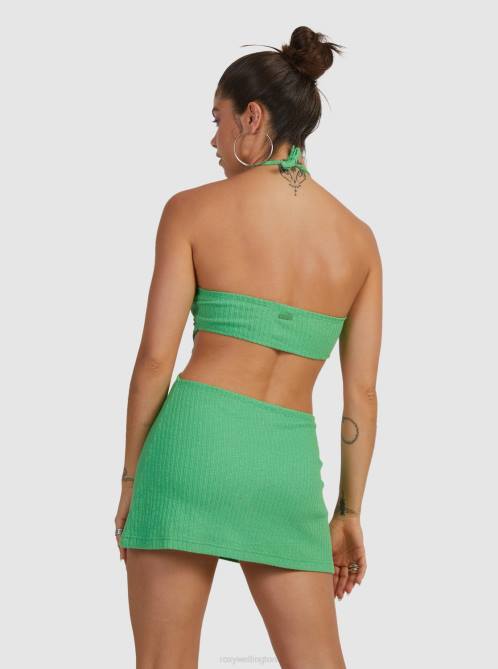 X4FH527 green dream Izabella Halter Dress Women Roxy | Dresses