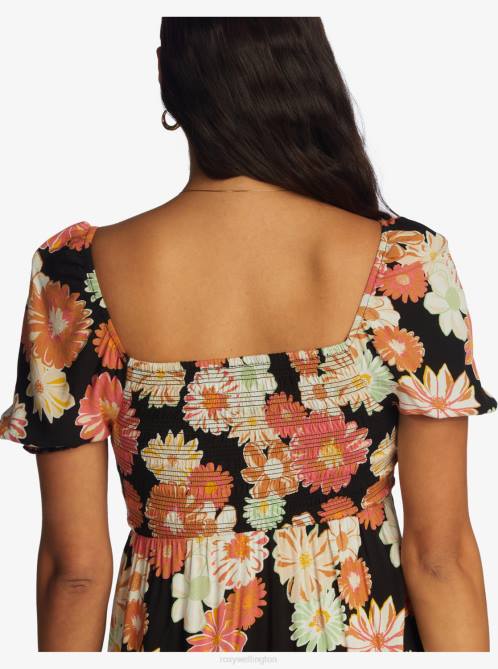 X4FH534 anthracite boogie chillen Hello Petal Mini Dress Women Roxy | Dresses