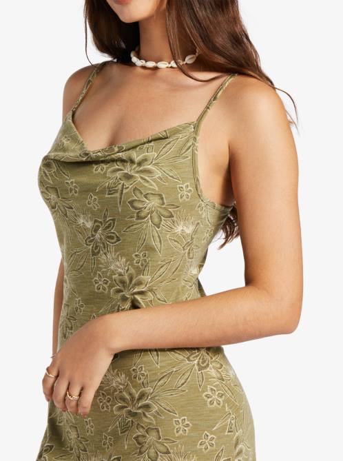 X4FH54 deep lichen wild oasis Last Dance Midi Dress Women Roxy | Dresses