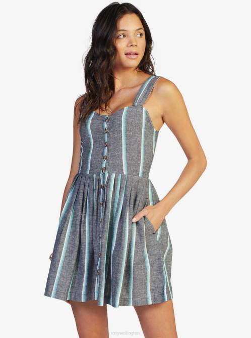 X4FH566 anthracite sunrise stripe Sunlit Twist Dress Women Roxy | Dresses