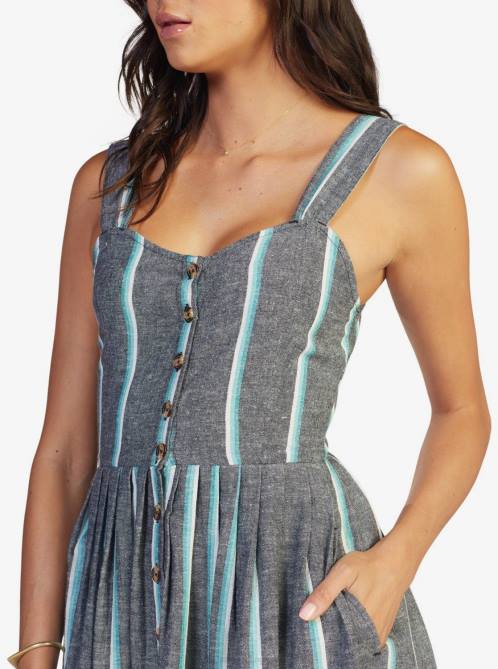 X4FH566 anthracite sunrise stripe Sunlit Twist Dress Women Roxy | Dresses