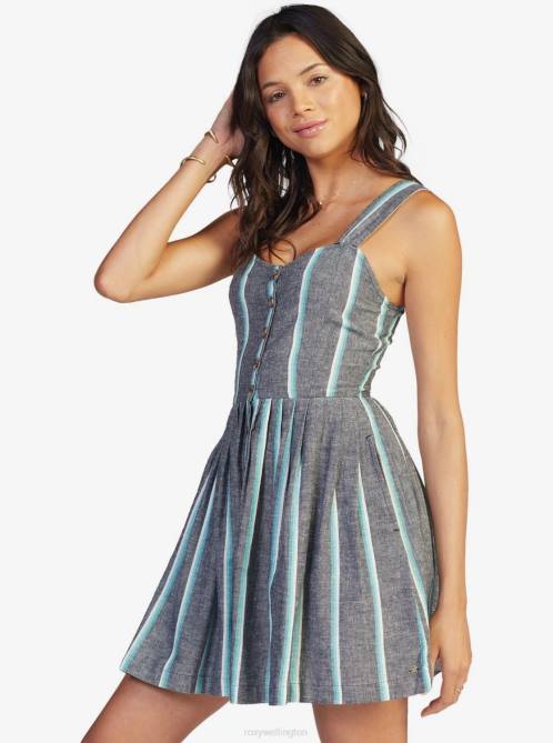 X4FH566 anthracite sunrise stripe Sunlit Twist Dress Women Roxy | Dresses