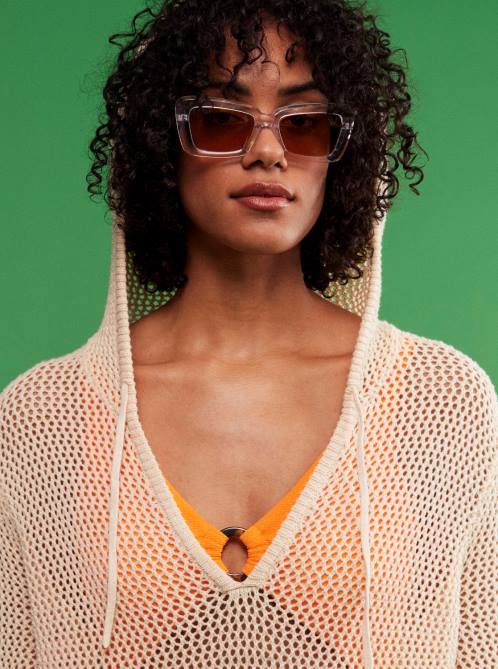 X4FH157 tapioca After Beach Break Poncho Hoodie Women Roxy | Hoodies