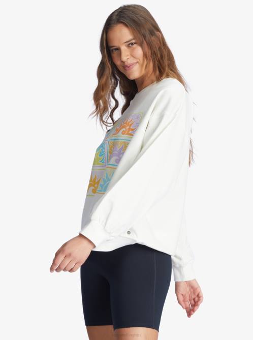 X4FH165 snow white Morning Hike Sweatshirt Women Roxy | Sweatshirts