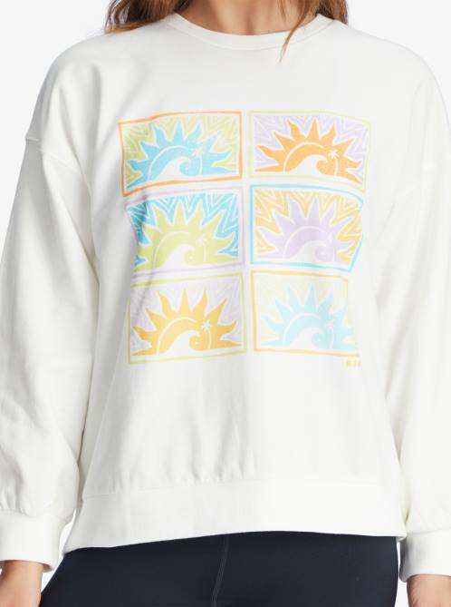 X4FH165 snow white Morning Hike Sweatshirt Women Roxy | Sweatshirts