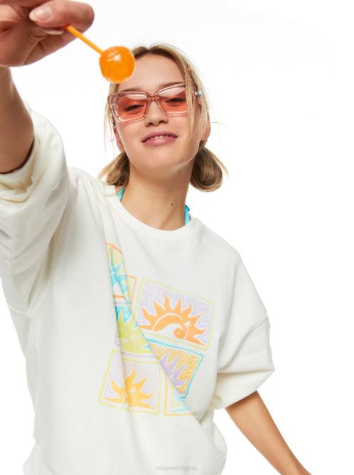 X4FH165 snow white Morning Hike Sweatshirt Women Roxy | Sweatshirts