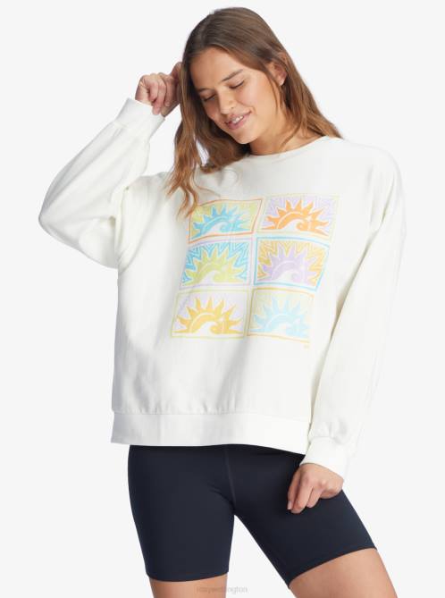 X4FH165 snow white Morning Hike Sweatshirt Women Roxy | Sweatshirts