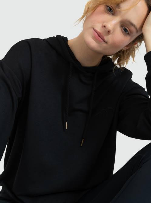 X4FH171 anthracite Surfing By Moonlight Long Sleeve Lounge Hoodie Women Roxy | Hoodies