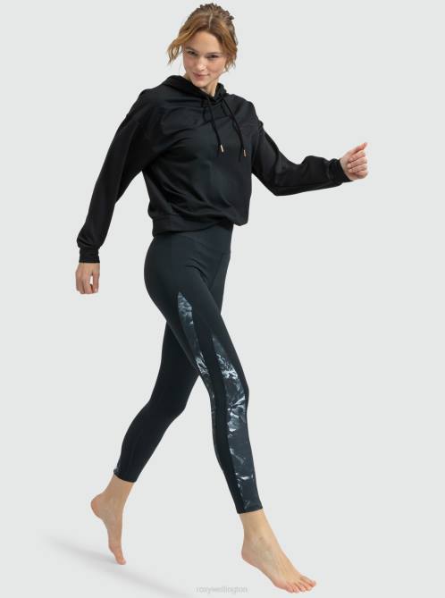 X4FH171 anthracite Surfing By Moonlight Long Sleeve Lounge Hoodie Women Roxy | Hoodies