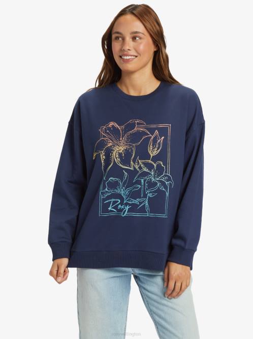X4FH193 mood indigo Morning Hike Sweatshirt Women Roxy | Sweatshirts