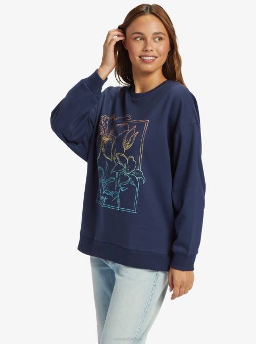 X4FH193 mood indigo Morning Hike Sweatshirt Women Roxy | Sweatshirts