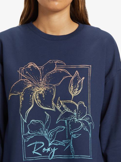 X4FH193 mood indigo Morning Hike Sweatshirt Women Roxy | Sweatshirts