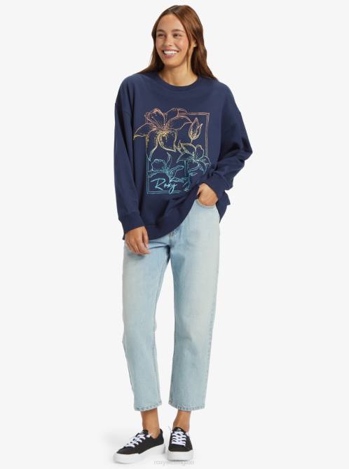 X4FH193 mood indigo Morning Hike Sweatshirt Women Roxy | Sweatshirts