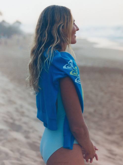 X4FH1 23 cobalt Digi High Sweatshirt Women Roxy | Sweatshirts